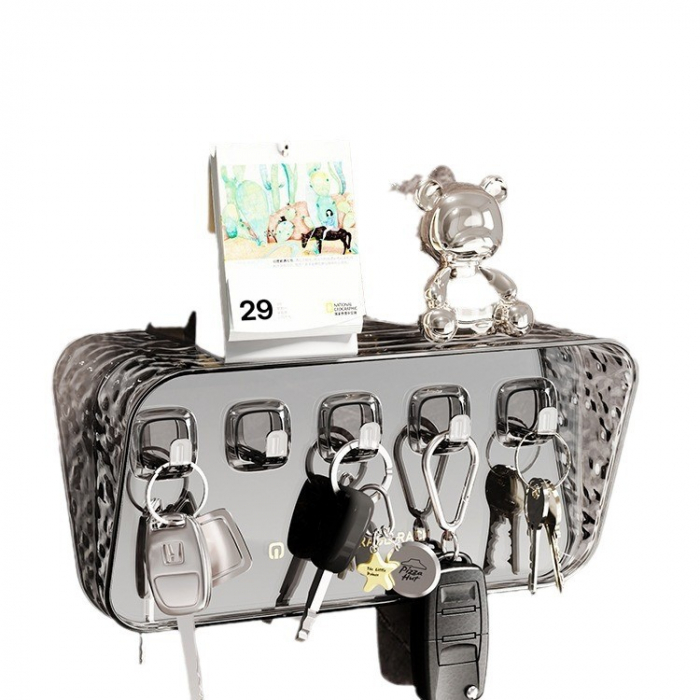 Raft de Depozitare cu Carlig, , Pentru Chei, Bijuterii, 20.3 x 4.6 x 10.3 cm, Gri [1]