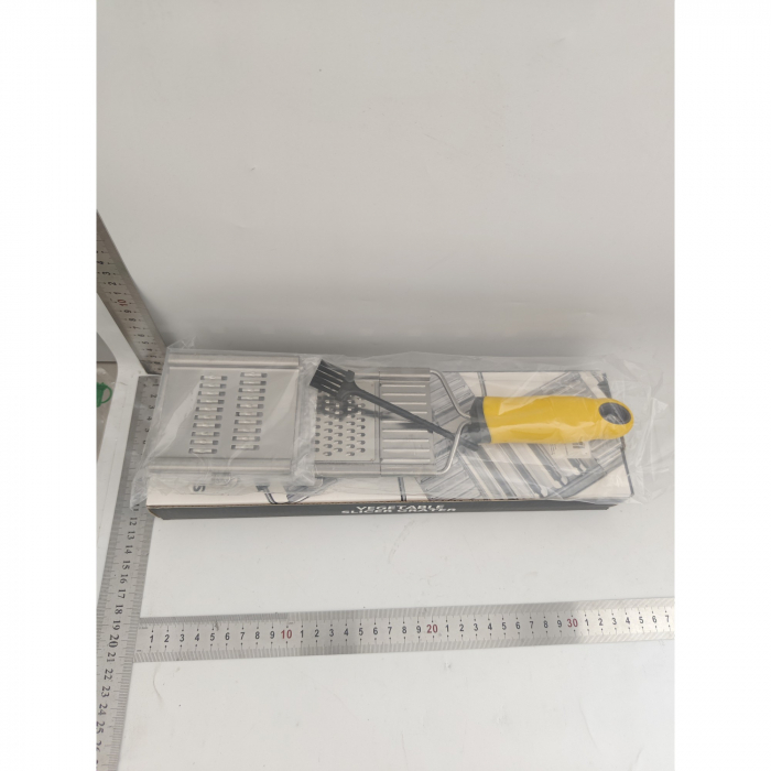 Razatoare multifunctionala , Inox, 4 tipuri de lame, usor de manevrat, maner din ABS ergonomic,33 x 8.6 cm, periuta curatare inclusa, Lame interschimbabile, Argintiu [9]