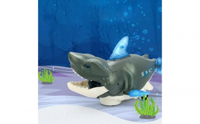 Rechin interactiv pentru copii – lumini LED, cap rotativ, ABS non-toxic, jucarie cu baterii, Calitate Superioara,  [5]