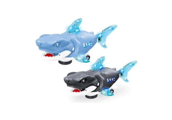 Rechin interactiv pentru copii – lumini LED, cap rotativ, ABS non-toxic, jucarie cu baterii, Calitate Superioara,  [1]