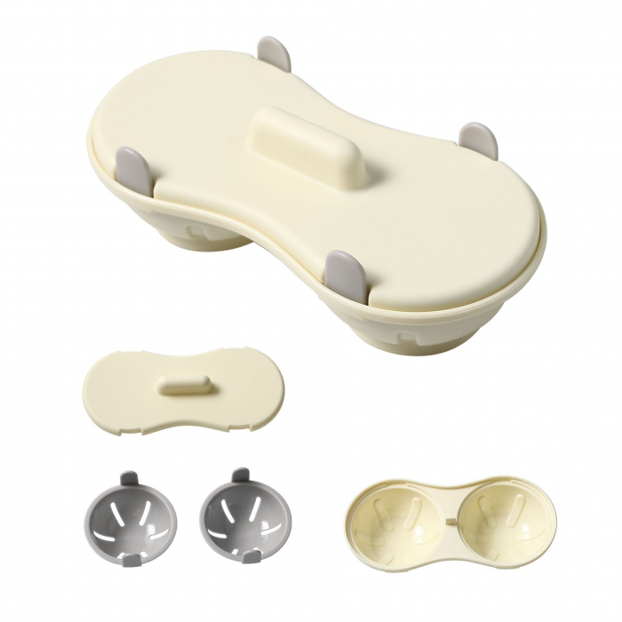 Recipient Dublu pentru Oua, , din Plastic , pentru Gatit la Microunde, 22 x 11.8 x 8 cm, Gri [1]