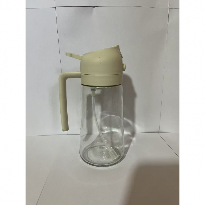 Recipient Ulei 2 in 1, , Functie Spray & Turnare, din Sticla, Fara Scurgere, 18.5 x 7.7 cm, 470 ml, Alb [2]