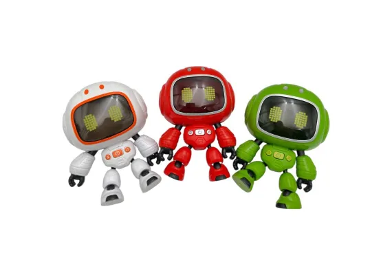 Robotel interactiv 14 cm – canta, lumineaza, corp flexibil, culori combinate – jucarie inteligenta pentru copii,  [1]