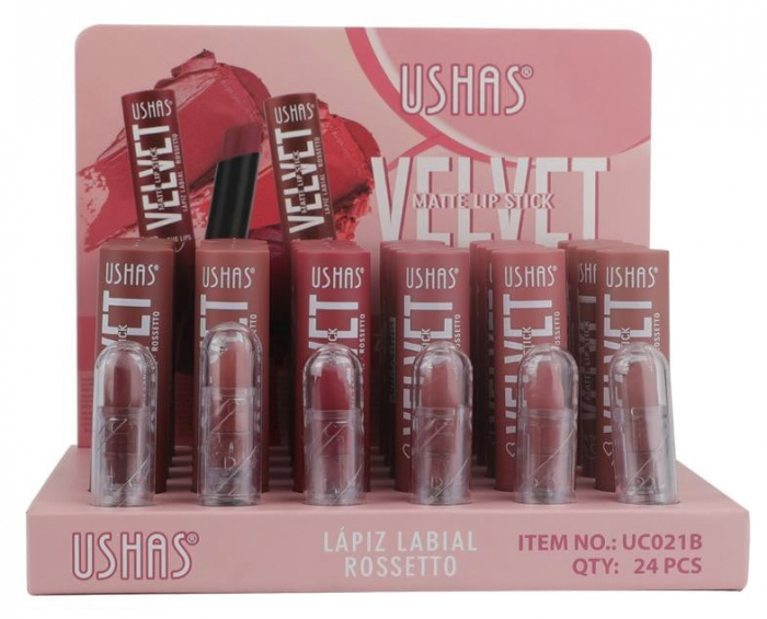 Ruj Velvet Matte USHAS 3.5g – Culoare Intensă și Finish Catifelat  [2]
