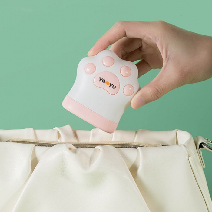 Ruleta Portabila, , Ruleta mini pentru Copii, Model Labuta de Pisica, cu Prindere, pentru Masurat Diametrul, 5.5 x 6.5 cm, Banda 1.5m, Roz [2]