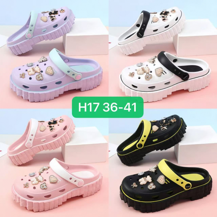 Saboti pentru damă, model turnat confortabil, accesorizat cu strasuri mari, culori combinate, mărimi 36-41,  [2]