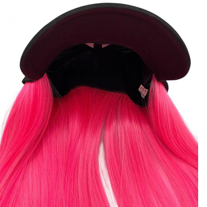 Sapca cu Peruca Roz Degrade – Look Urban, Cosplay, Party, Accesoriu Fashion – Lungime Plete ~60cm,  [4]