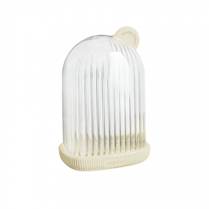 Sapuniera de Calatorie, , Suport pentru Sapun cu Scurgere a Apei, Recipient cu Capac Depozitare, Savoniera pentru Baie, 12.6x6.1x8.4cm, Crem [4]
