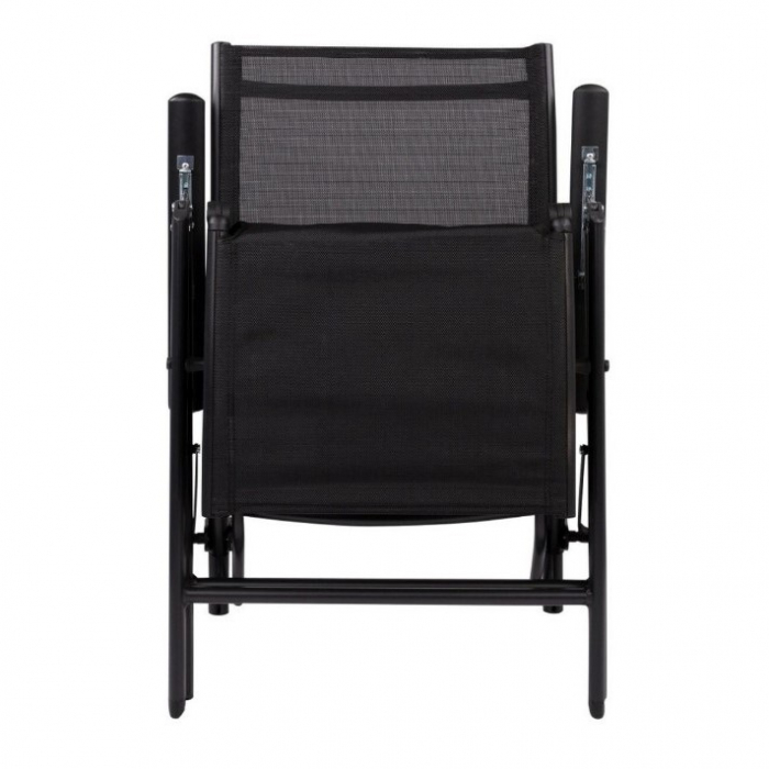 Scaun 2in1 de Gradina, , Sezlong, Suport Picioare, Pliabil, Cadru Metalic, Impermeabil, 47 x 110 x 46 cm, Negru [2]