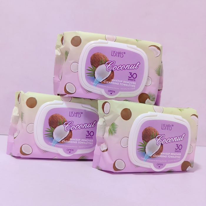 Șervețele Demachiante USHAS Coconut Make-Up Remover – 30 Bucăți cu Extract de Cocos pentru Ochi Perfecti  [2]