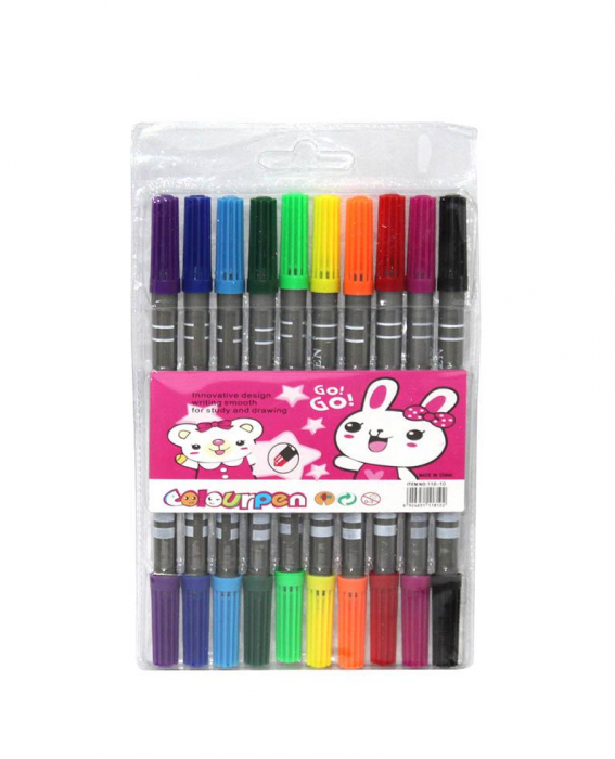 Set 10 carioci Colour Pen – culori vii si aplicare usoara pentru creativitate si desen,  [2]