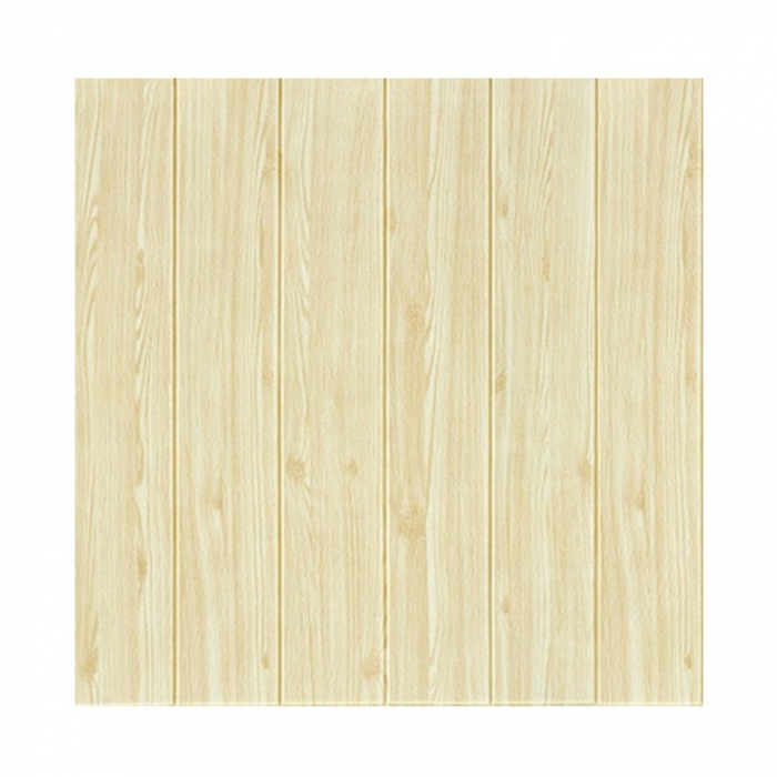Set 10 Placi Tapet 3D, , 70 x 70 cm, Grosime 3 mm, din Rasina, Tip Placi de Lemn, Suprafata Acoperita 4.9 mp, Crem [1]