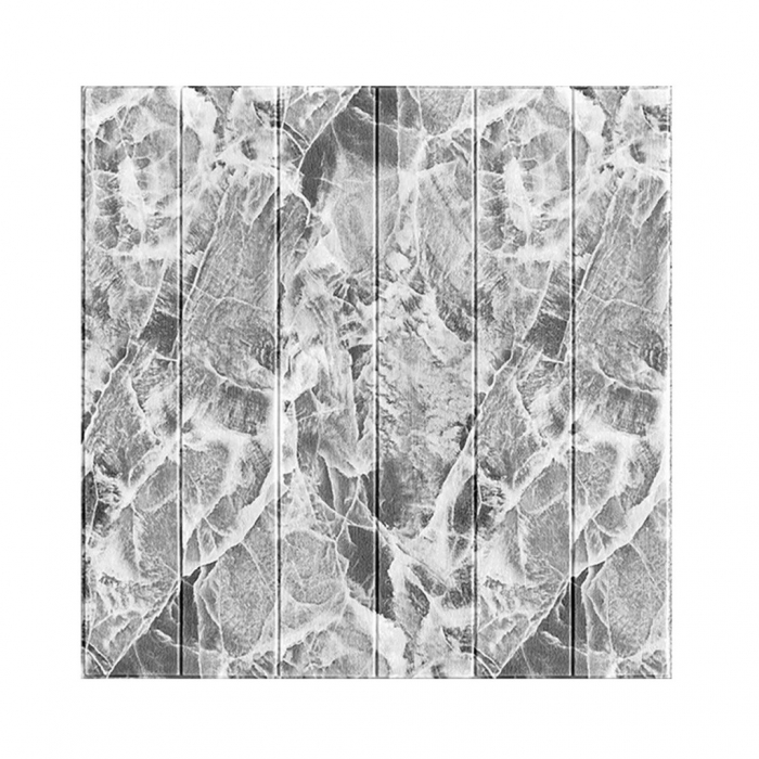Set 10 Placi Tapet 3D, , 70 x 70 cm, Grosime 3 mm, din Rasina, Tip Placi de Lemn, Suprafata Acoperita 4.9 mp, Gri Marmorat [1]