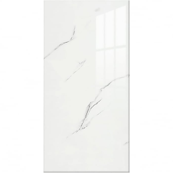Set 10 Placi Tapet, , 60 x 30 cm, Grosime 1.5 mm, din PVC, Model Imitatie de Marmura, Suprafata acoperita 1.8 mp, Alb [8]