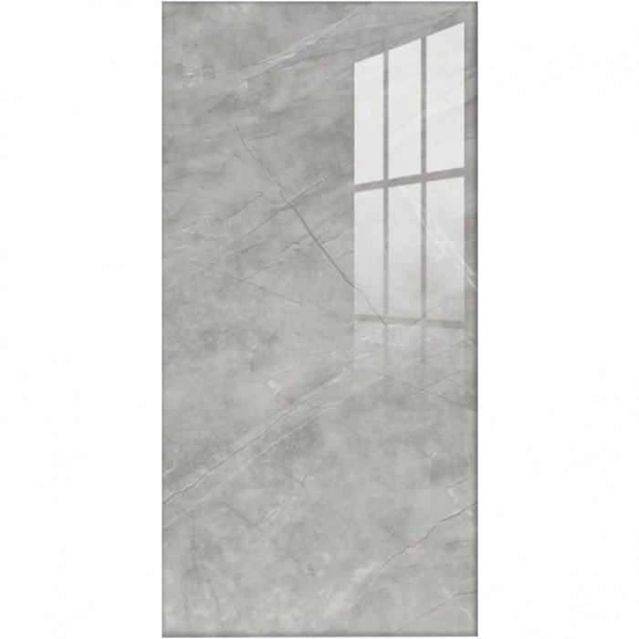Set 10 Placi Tapet, , 60 x 30 cm, Grosime 1.5 mm, din PVC, Model Imitatie de Marmura, Suprafata acoperita 1.8 mp, Gri Cenusiu Deschis [3]
