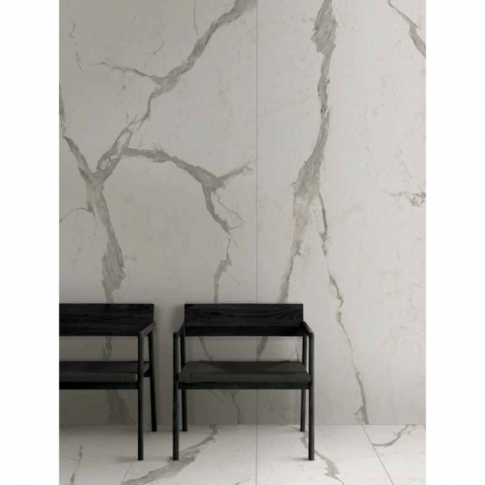 Set 10 Placi Tapet, , 60 x 30 cm, Grosime 1.5 mm, din PVC, Model Imitatie de Marmura, Suprafata acoperita 1.8 mp, Gri Deschis [4]