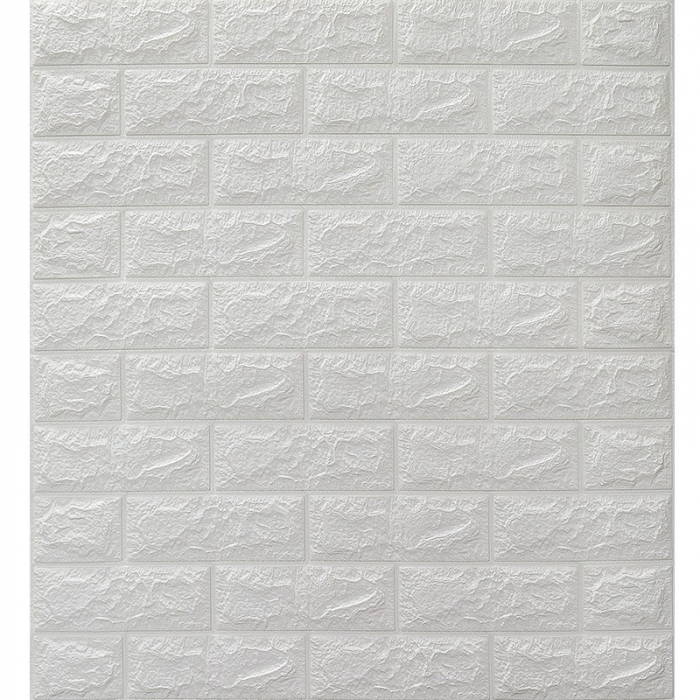 Set 10 Stickere de Perete, , Autoadezive, 70 x 77 cm, 3.5 mm Grosime, Suprafata Acoperita 5.3 mp, din PVC, Model Caramida, Gri [5]