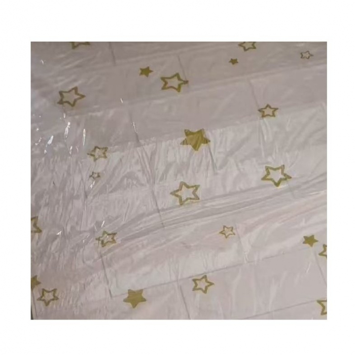 Set 10 Stickere de Perete, , Autoadezive, 70 x 77 cm, Suprafata Acoperita 5.3 mp, din PVC, Model Stelute Aurii, Alb [1]