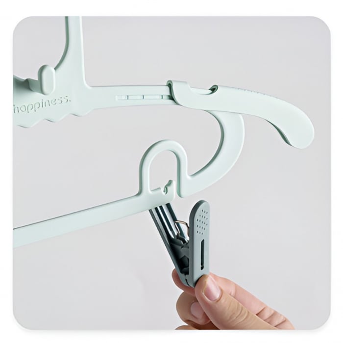 Set 10 Umerase pentru Copii, , Potrivite pentru Uscarea si Depozitarea Hainelor de Bebelusi, 28x16.7 cm, Verde [9]