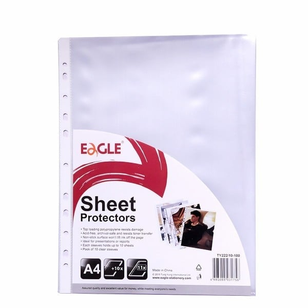 Set 100 FoliI pentru Documente Eagle A4 – 30 Microni, Transparent, Antistatic, Ideal pentru Organizare si Protectie Hartii,  [2]