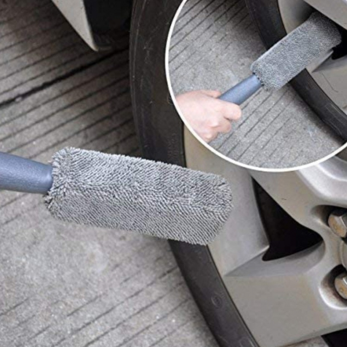 Set 12 Accesorii pentru Curatare Auto, , Interior si Exterior, Curatare Jante, Cauciucuri, Gri [6]