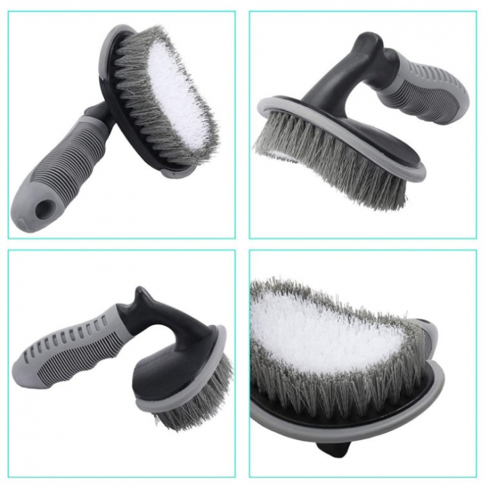 Set 12 Accesorii pentru Curatare Auto, , Interior si Exterior, Curatare Jante, Cauciucuri, Gri [5]