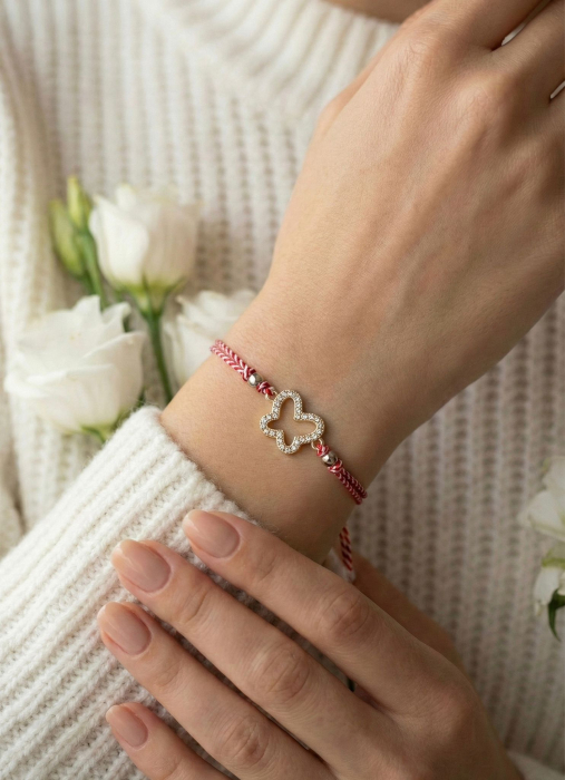 Set 12 bratari Martisor reglabile, Fluture auriu cu cristale, Cadou 1 Martie [3]