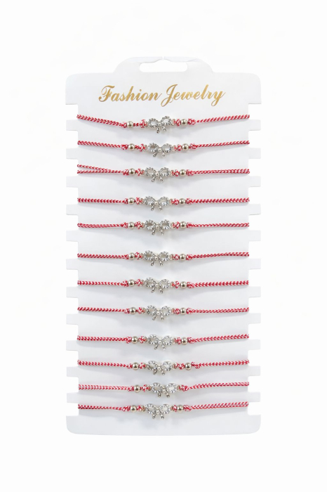 Set 12 bratari Martisor reglabile, Funda cu cristale, Cadou 1 Martie [2]