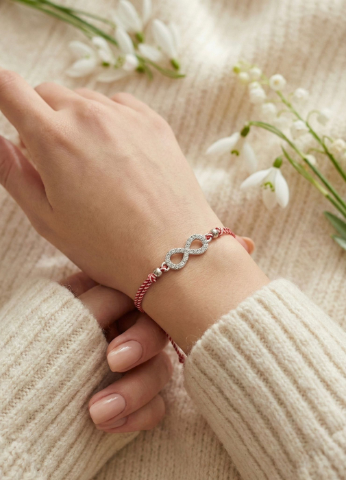 Set 12 bratari Martisor reglabile, Infinit cu cristale, Cadou 1 Martie [3]