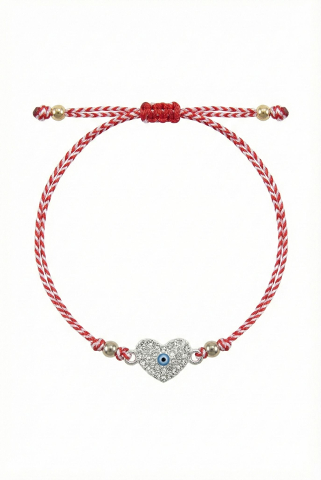 Set 12 bratari Martisor reglabile, Inima cu cristale, Cadou 1 Martie [2]