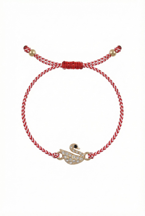 Set 12 bratari Martisor reglabile, Lebada cu cristale, Cadou 1 Martie [2]