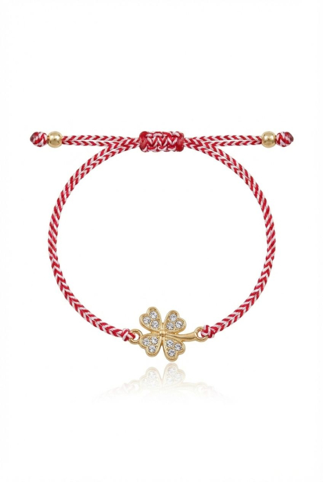 Set 12 bratari Martisor reglabile, Trifoi cu cristale, Cadou 1 Martie [3]