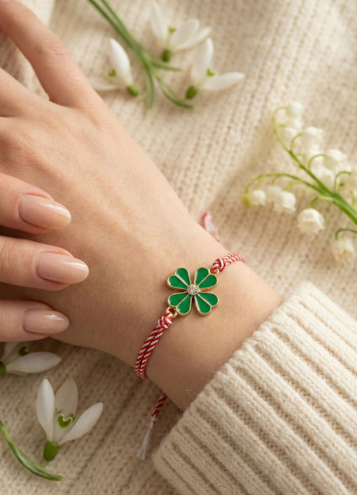 Set 12 bratari Martisor reglabile, Trifoi norocos, Cadou 1 Martie [3]