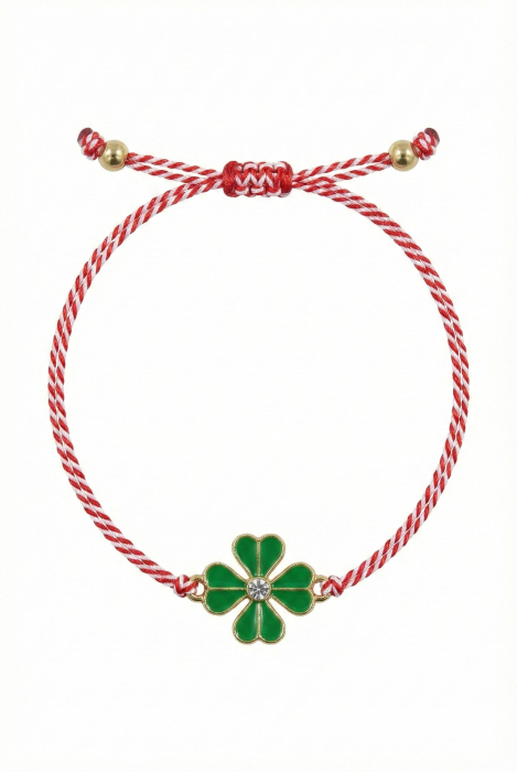 Set 12 bratari Martisor reglabile, Trifoi norocos, Cadou 1 Martie [2]