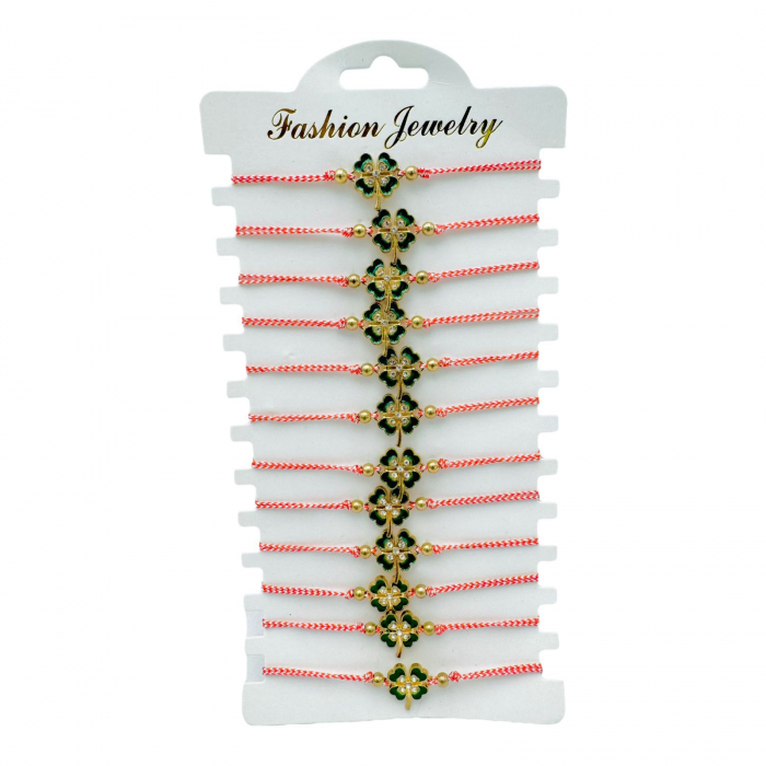 Set 12 Bratari reglabile Martisor, Trifoi Norocos, model 2025,   [3]