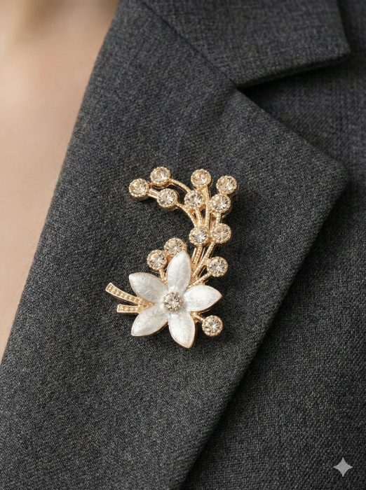 Set 12 Brose Martisor, 5 cm, Floare cu cristale, Cadou 1 Martie [3]