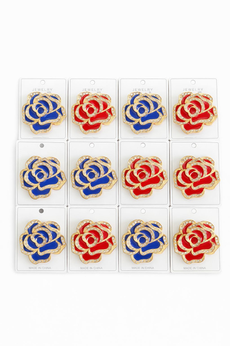 Set 12 Brose Martisor, 5cm, Trandafir cu cristale, Cadou 1 Martie [2]