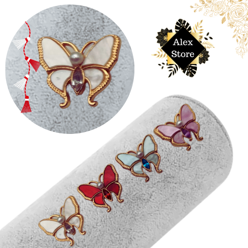 Set 12 brose Martisor, Fluturi dragalasi viu colorati, editie 2025  [4]