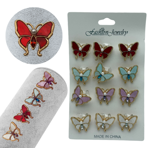 Set 12 brose Martisor, Fluturi dragalasi viu colorati, editie 2025  [3]