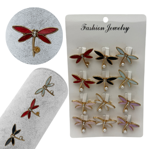 Set 12 brose Martisor, Libelula colorata diverse culori, editie 2025  [2]