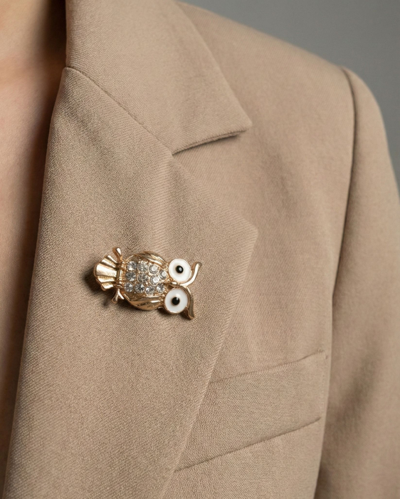 Set 12 brose Martisor pe carton prezentare, 17x10 cm, Cadou 1 Martie, Bufnita inteleapta [3]