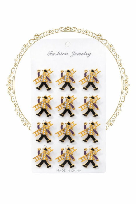 Set 12 brose Martisor pe carton prezentare, 17x10 cm, Cadou 1 Martie, Cosar cu scara [2]