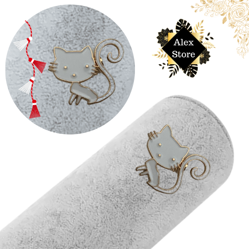 Set 12 brose Martisor, Pisicuta dragalasa alba, editie 2025  [4]