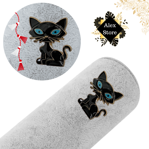 Set 12 brose Martisor, Pisicuta dragalasa neagra, editie 2025  [4]