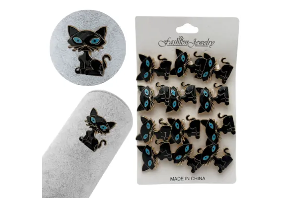 Set 12 brose Martisor, Pisicuta dragalasa neagra, editie 2025  [1]