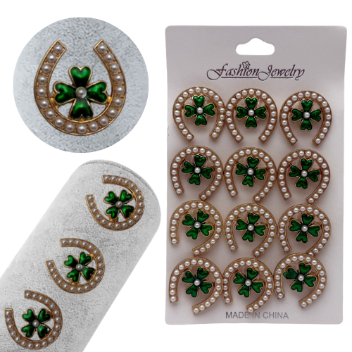 Set 12 brose Martisor, Potcoava norocoasa cu trifoi cu 4 foi, editie 2025  [2]