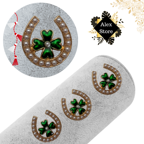 Set 12 brose Martisor, Potcoava norocoasa cu trifoi cu 4 foi, editie 2025  [4]