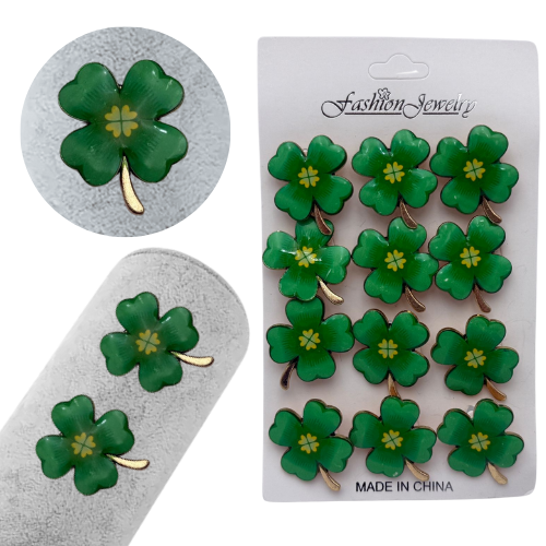 Set 12 brose Martisor, Trifoi cu patru foi norocos, editie 2025  [2]