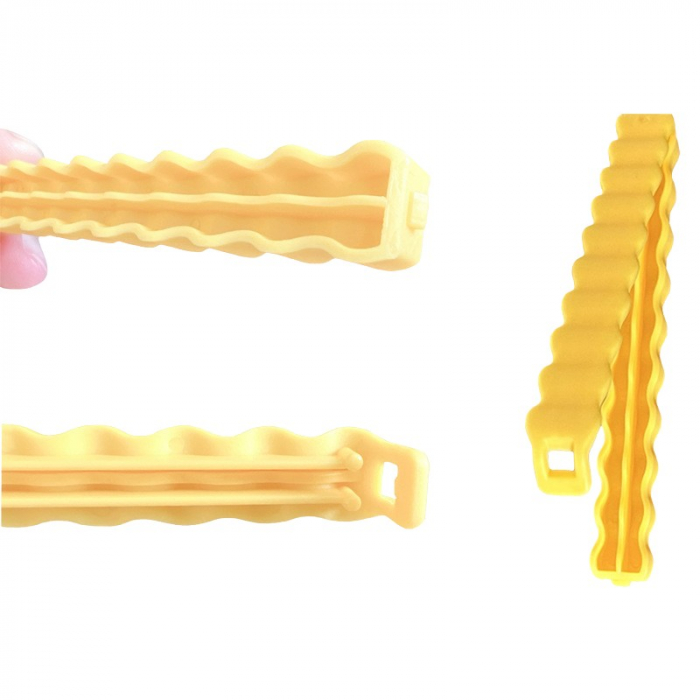 Set 12 Clipsuri de Etansare, , pentru Pungi Alimentare, Condimente, Suport cu Magnet, Model Cartofi Prajiti, din Plastic, Multicolor [9]