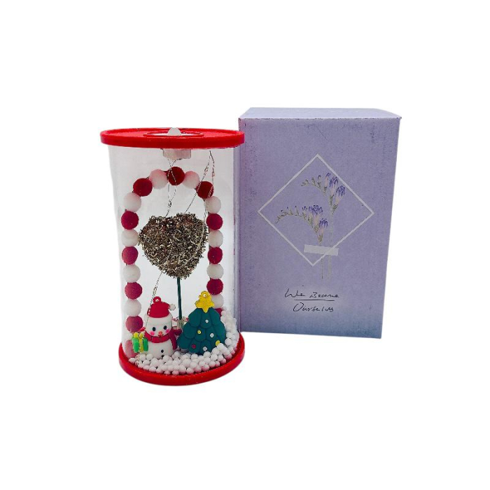 Cupola decorativa din sticla cu LED – figurine Craciun (om de zapada, brad) – pe baterii, cutie cadou inclusa, 17.5x11.5x11.5cm [1]
